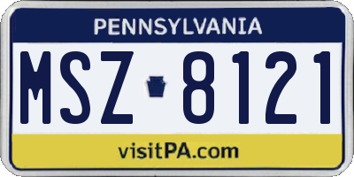 PA license plate MSZ8121