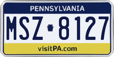 PA license plate MSZ8127