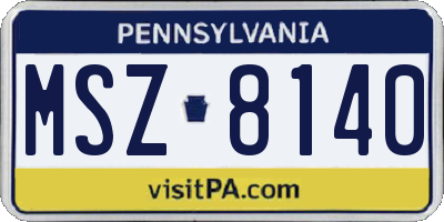 PA license plate MSZ8140