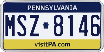 PA license plate MSZ8146