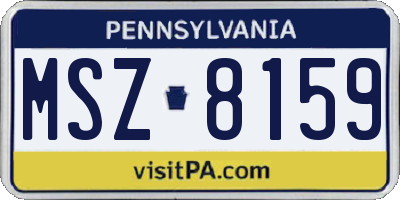PA license plate MSZ8159