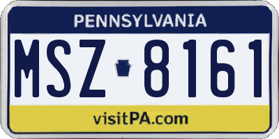 PA license plate MSZ8161