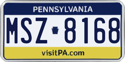 PA license plate MSZ8168