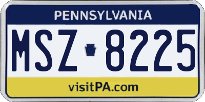 PA license plate MSZ8225