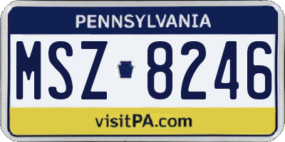 PA license plate MSZ8246