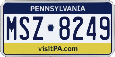 PA license plate MSZ8249