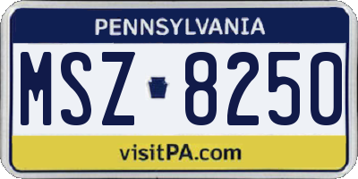 PA license plate MSZ8250
