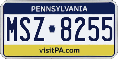 PA license plate MSZ8255