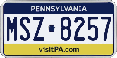 PA license plate MSZ8257