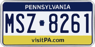 PA license plate MSZ8261