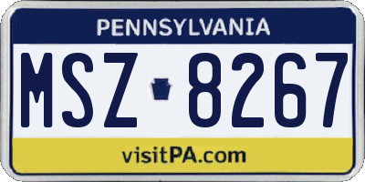 PA license plate MSZ8267