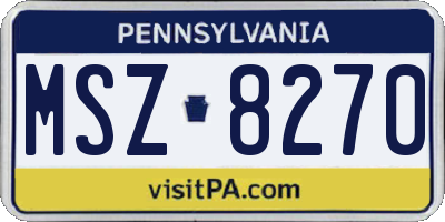 PA license plate MSZ8270