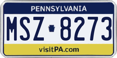 PA license plate MSZ8273