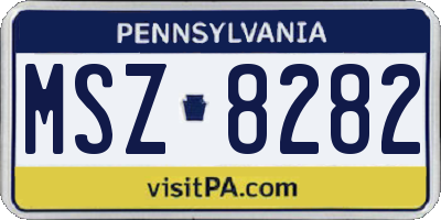 PA license plate MSZ8282