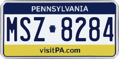 PA license plate MSZ8284
