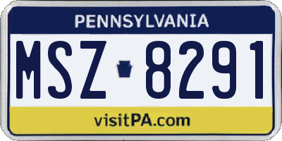 PA license plate MSZ8291