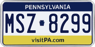 PA license plate MSZ8299