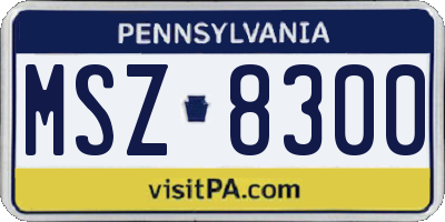 PA license plate MSZ8300