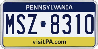 PA license plate MSZ8310