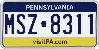 PA license plate MSZ8311