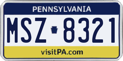 PA license plate MSZ8321