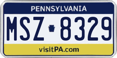 PA license plate MSZ8329