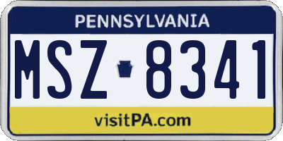 PA license plate MSZ8341