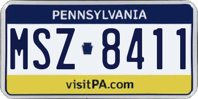 PA license plate MSZ8411