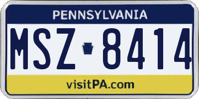 PA license plate MSZ8414