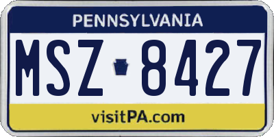 PA license plate MSZ8427