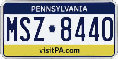 PA license plate MSZ8440