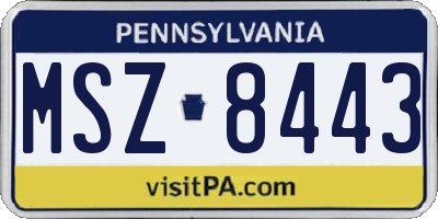 PA license plate MSZ8443