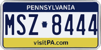 PA license plate MSZ8444