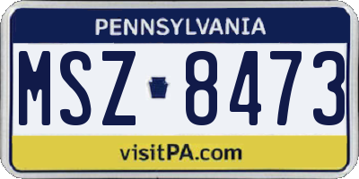 PA license plate MSZ8473