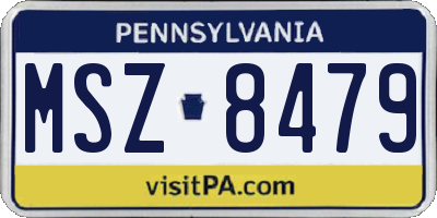 PA license plate MSZ8479