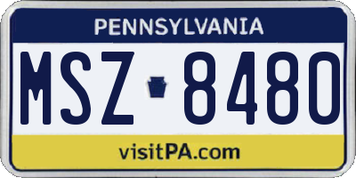 PA license plate MSZ8480