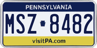 PA license plate MSZ8482
