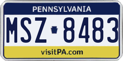 PA license plate MSZ8483