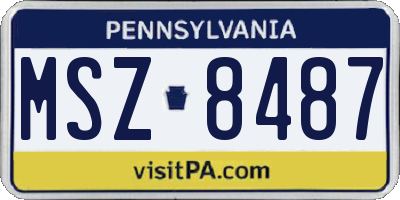 PA license plate MSZ8487