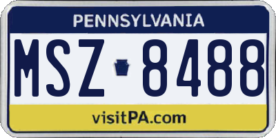 PA license plate MSZ8488
