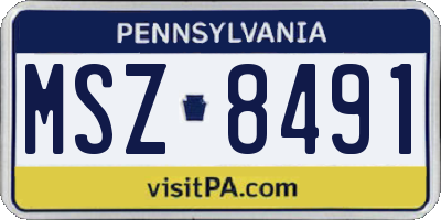 PA license plate MSZ8491