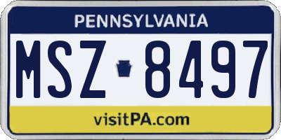 PA license plate MSZ8497