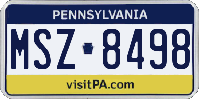 PA license plate MSZ8498