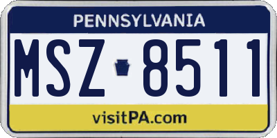 PA license plate MSZ8511