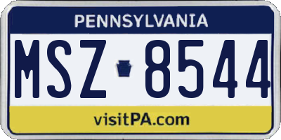 PA license plate MSZ8544