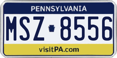 PA license plate MSZ8556