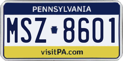 PA license plate MSZ8601