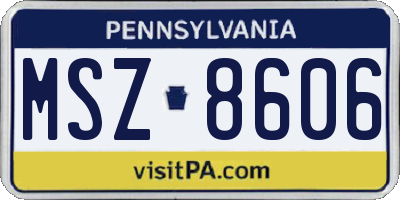 PA license plate MSZ8606