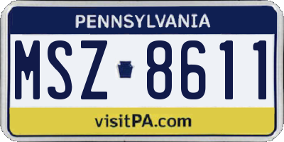 PA license plate MSZ8611