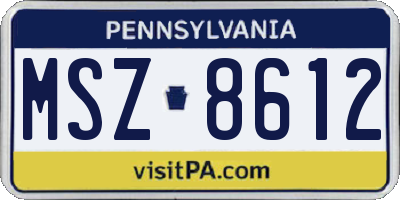 PA license plate MSZ8612